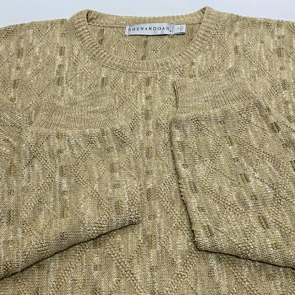 Shenandoah Vintage Sweater Mens L, Brown Textured Diamond Knit Cosby 90s Grandpa - Picture 5 of 9